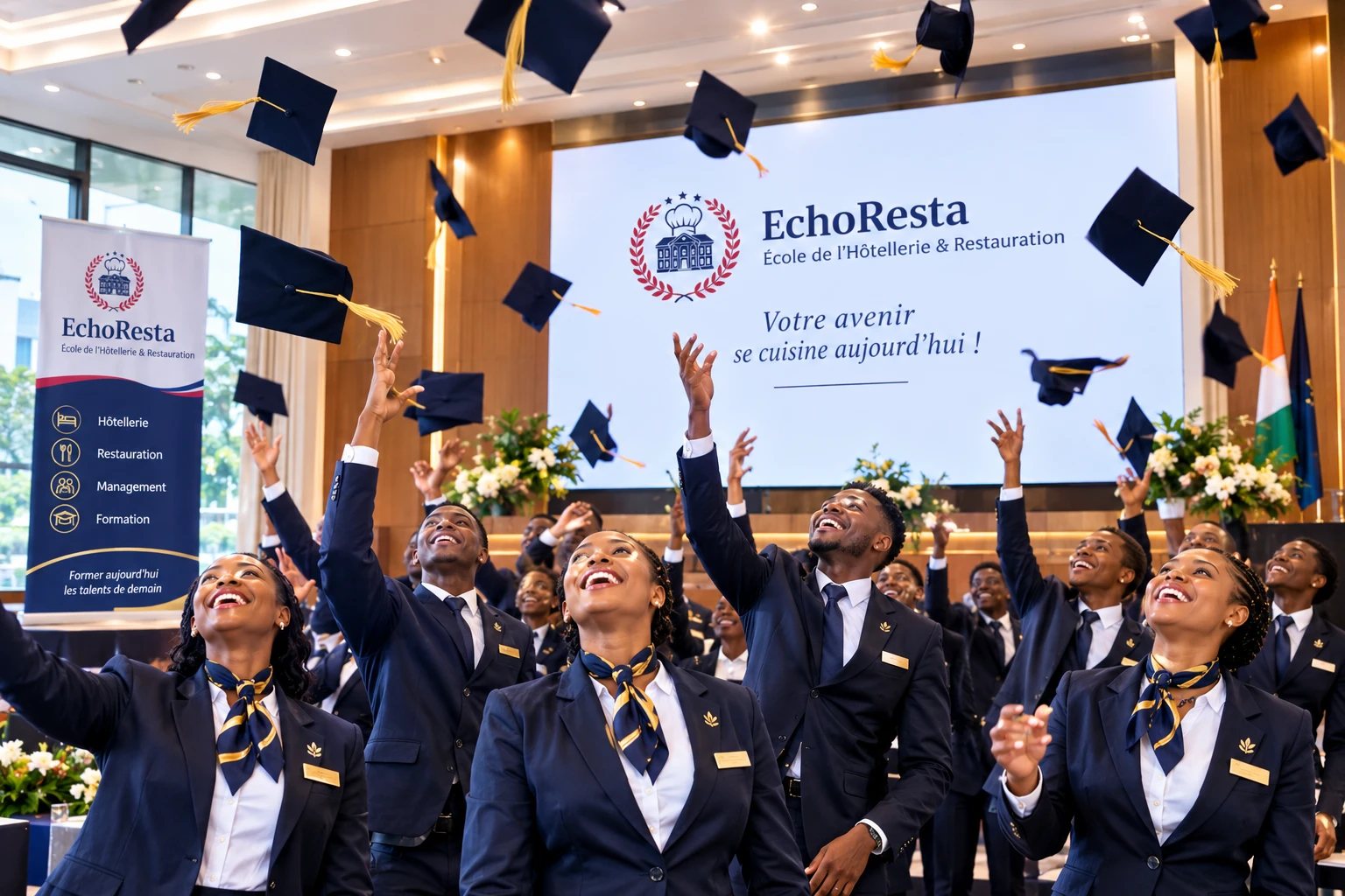Remise des diplômes des stagiaires de l’école hôtelière EchoResta à Abidjan